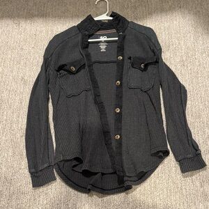 Women’s Charcoal Gray Textured Shirt